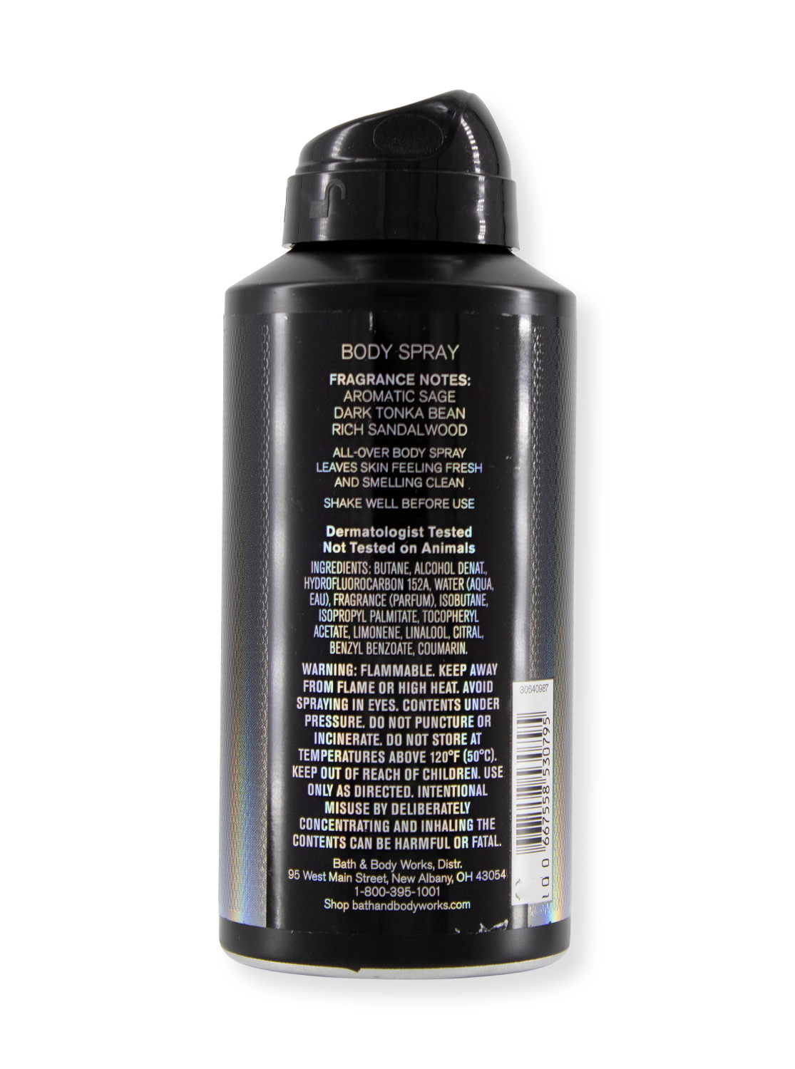 Spray corporel - cravate noire - pour les hommes - 104G