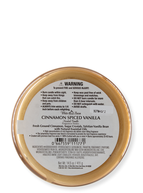 3-Wick Candle - Cinnamon Spiced Vanilla - 411g