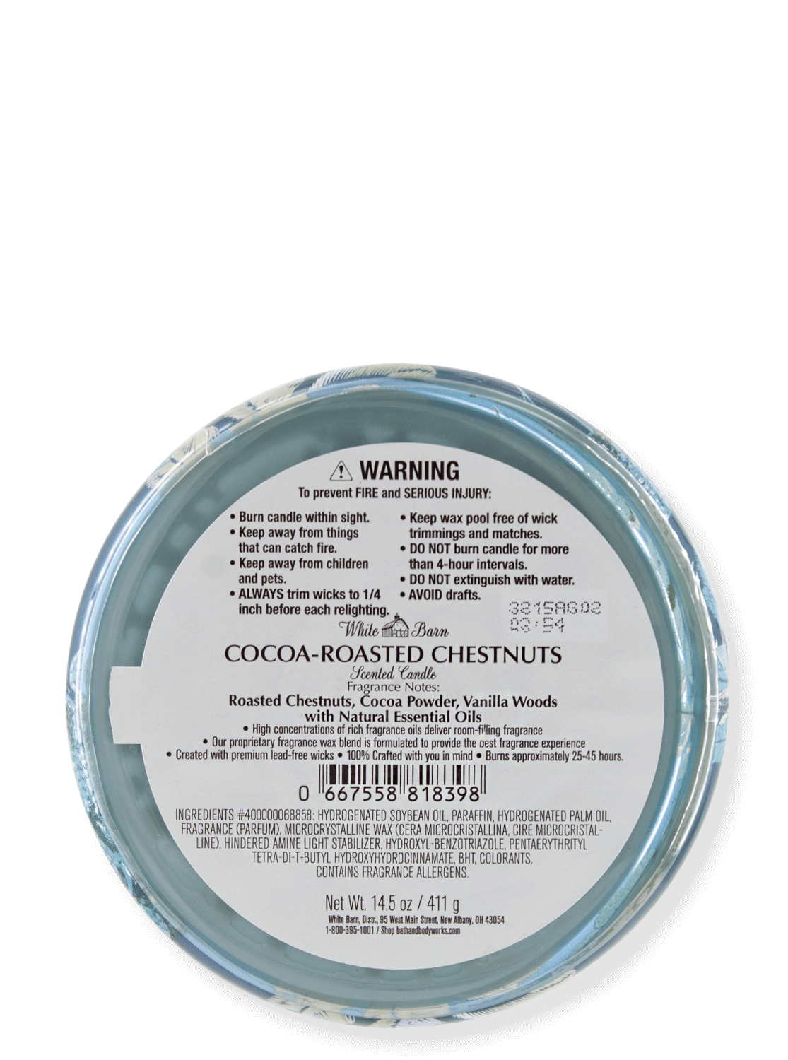 3 -Docht candle - Cocoa Roasted Chestnuts - 411g