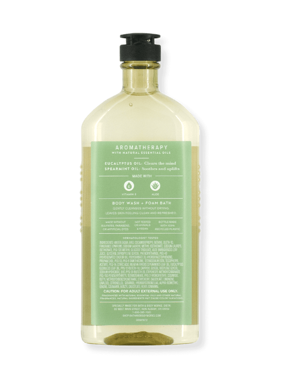 Shower Gel &amp; Bubble Bath - Aromatherapy - Stress Relief - Eucalyptus &amp; Spearmint- 295ml 