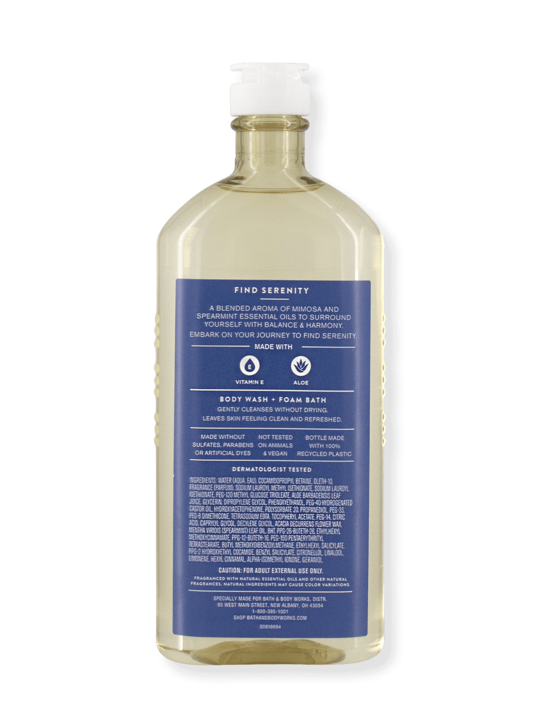 Gel Douche &amp; Bain Moussant - AROMA - Find Serentity - Mimosa &amp; Menthe Verte - 295ml