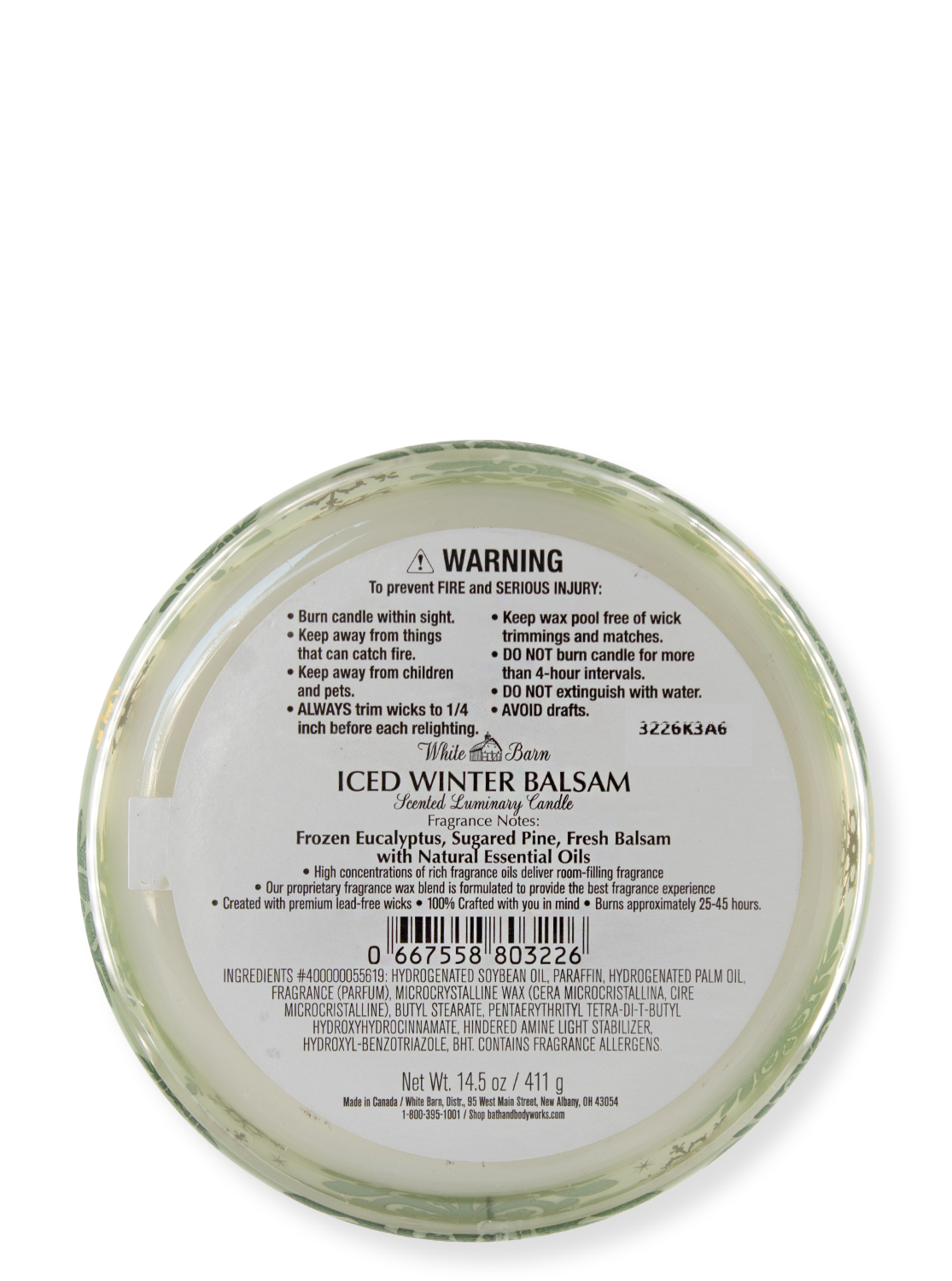3-Wick Candle - Iced Winter Balm - 411g
