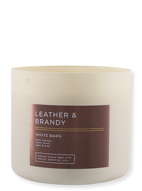 3-Wick Candle - Leather &amp; Brandy - 411g