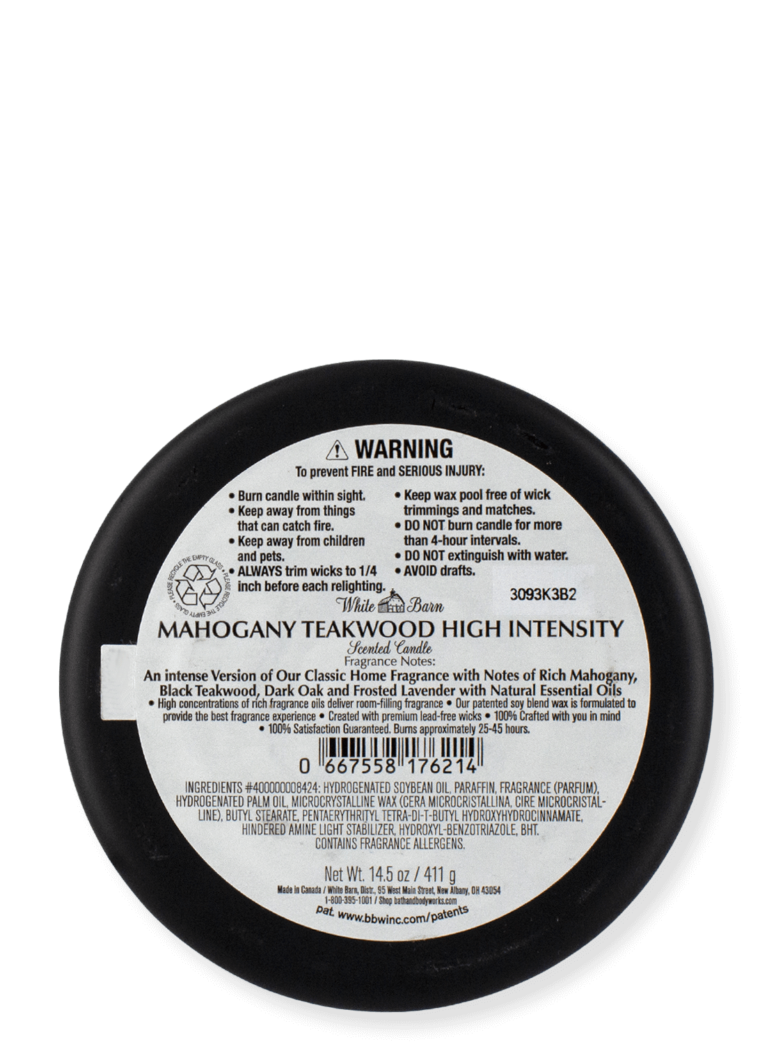 3-Wick Candle - Mahogany Teakwood High Intensity - 411g
