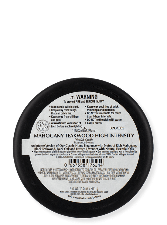 3-Wick Candle - Mahogany Teakwood High Intensity - 411g