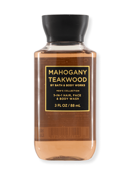3in1 - Haar - Face & Body Wash - Mahonie teakwood - voor mannen - (reisformaat) - 88 ml