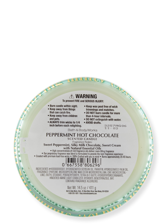 3-Docht Kerze - Peppermint Hot Chocolate - 411g
