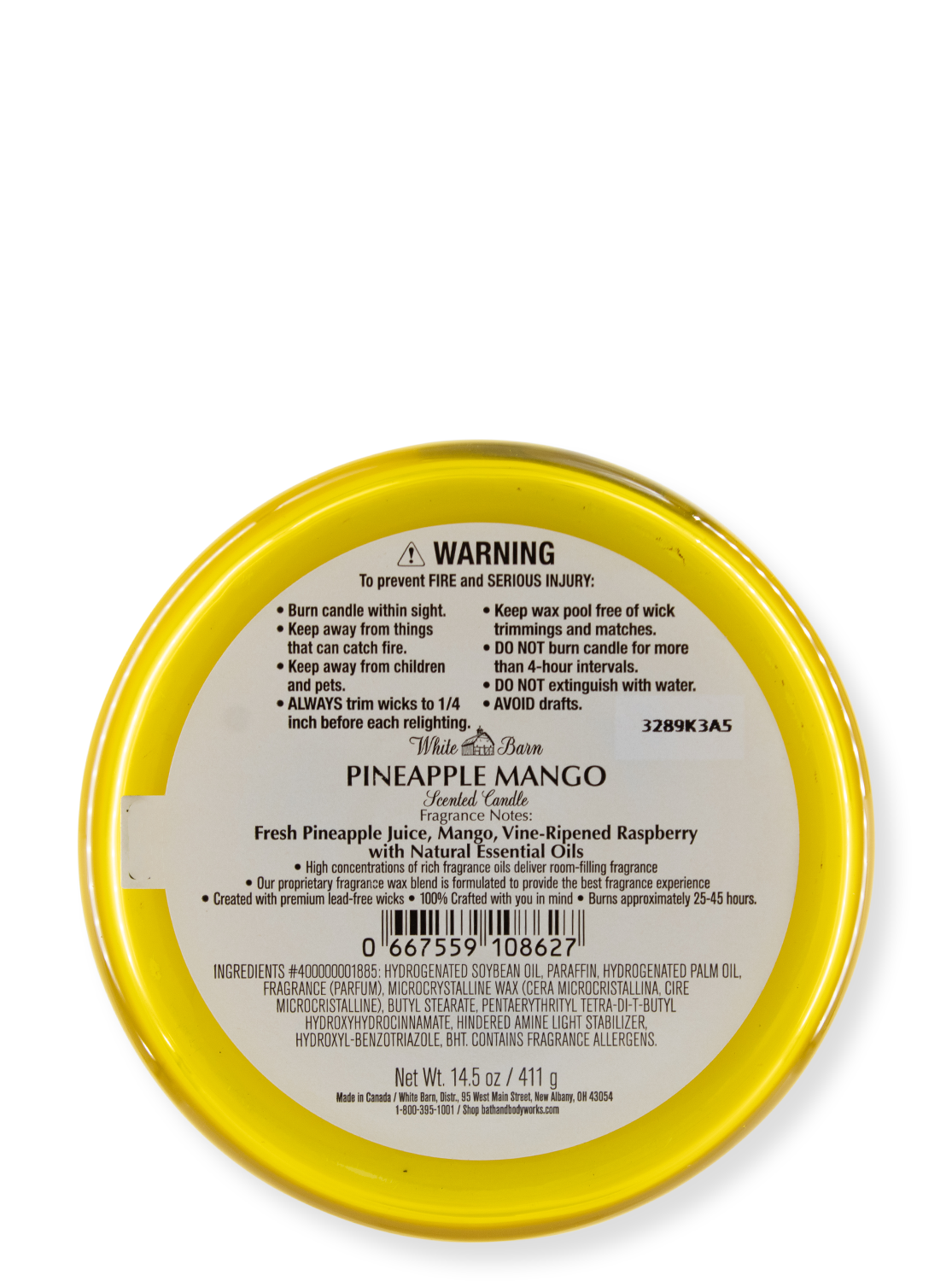 3 -DOCHT CANDLE - PINAPLLE MANGO - 411G