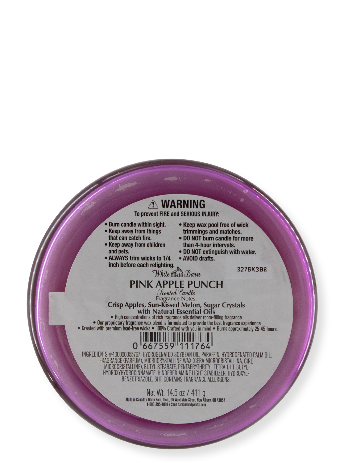 3-Wick Candle - Pink Apple Punch - 411g