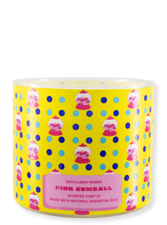 3 -Docht candle - pink gumball - 411g