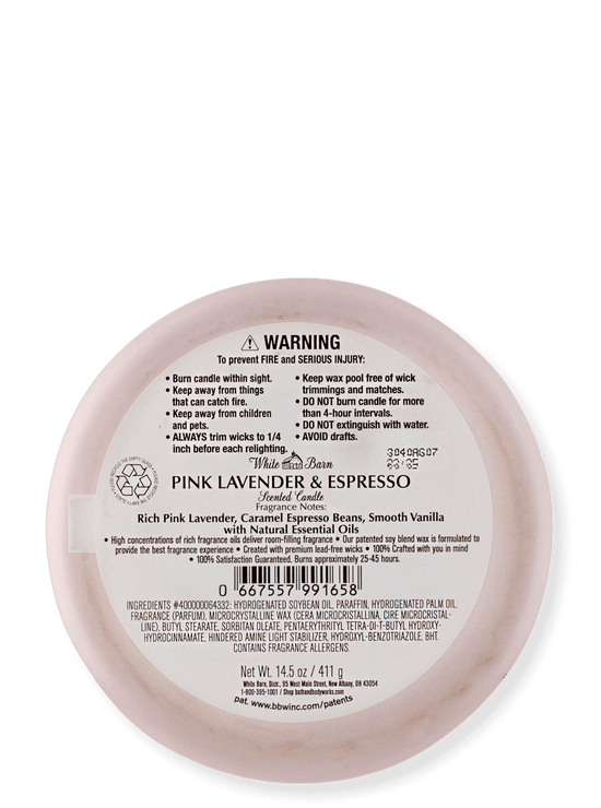 3 -Doct -kaars - Pink Lavender & Espresso - 411G