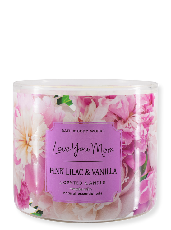 3 -Docht candle - Love You Mom - Pink Lilac & Vanilla - 411g