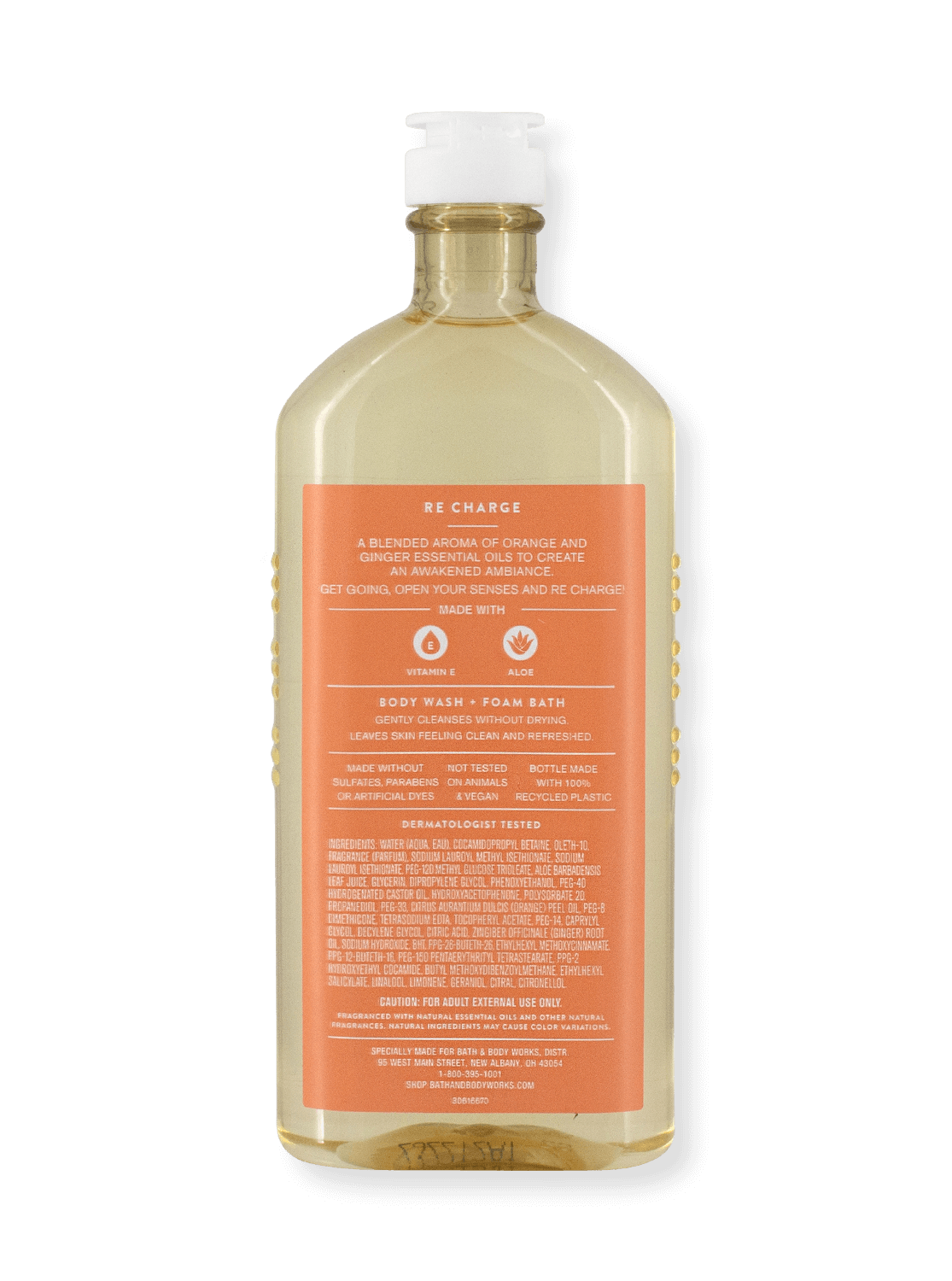 Gel Douche &amp; Bain Moussant - AROMA - Re Charge - Orange &amp; Gingembre - 295ml 