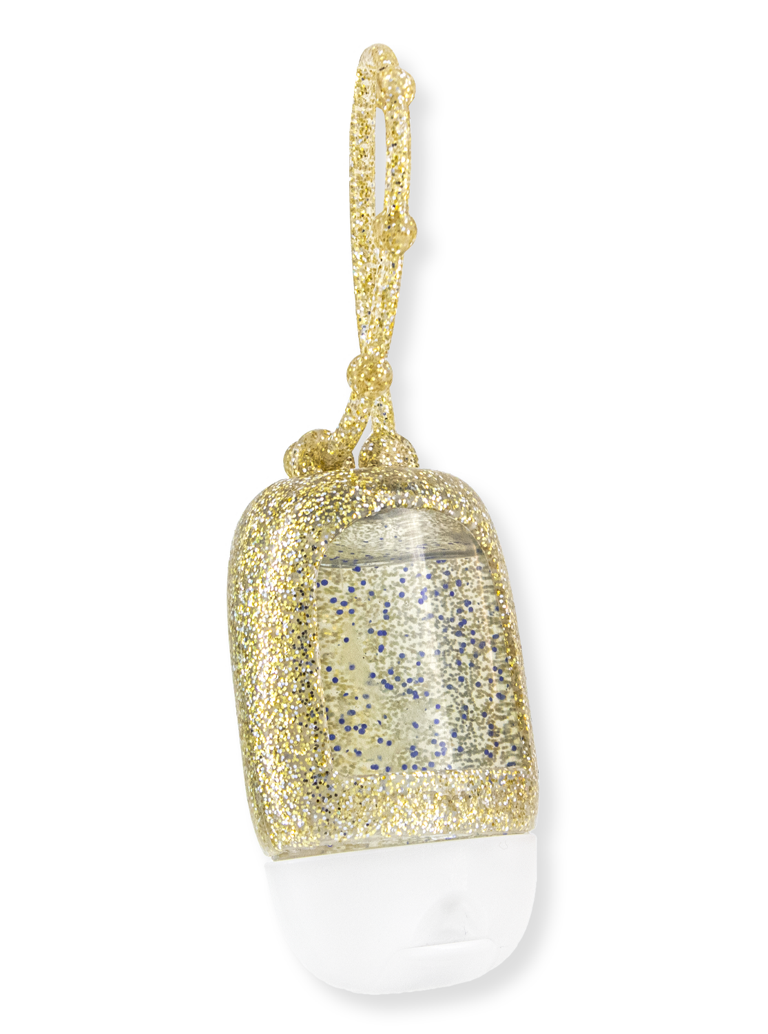 Hand Sanitizer Gel Charm - Gold Glitter with Back