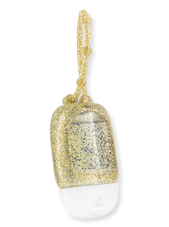 Hand Sanitizer Gel Charm - Gold Glitter with Back