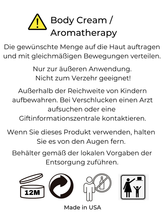 Body Cream - Aromatherapy - Stress Relief - Eucalyptus &amp; Spearmint - 226g