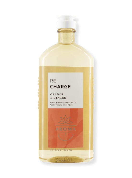 Gel Douche &amp; Bain Moussant - AROMA - Re Charge - Orange &amp; Gingembre - 295ml 